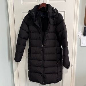 Lands' End Women's Elegant Black Down Filled Puffer Jacket